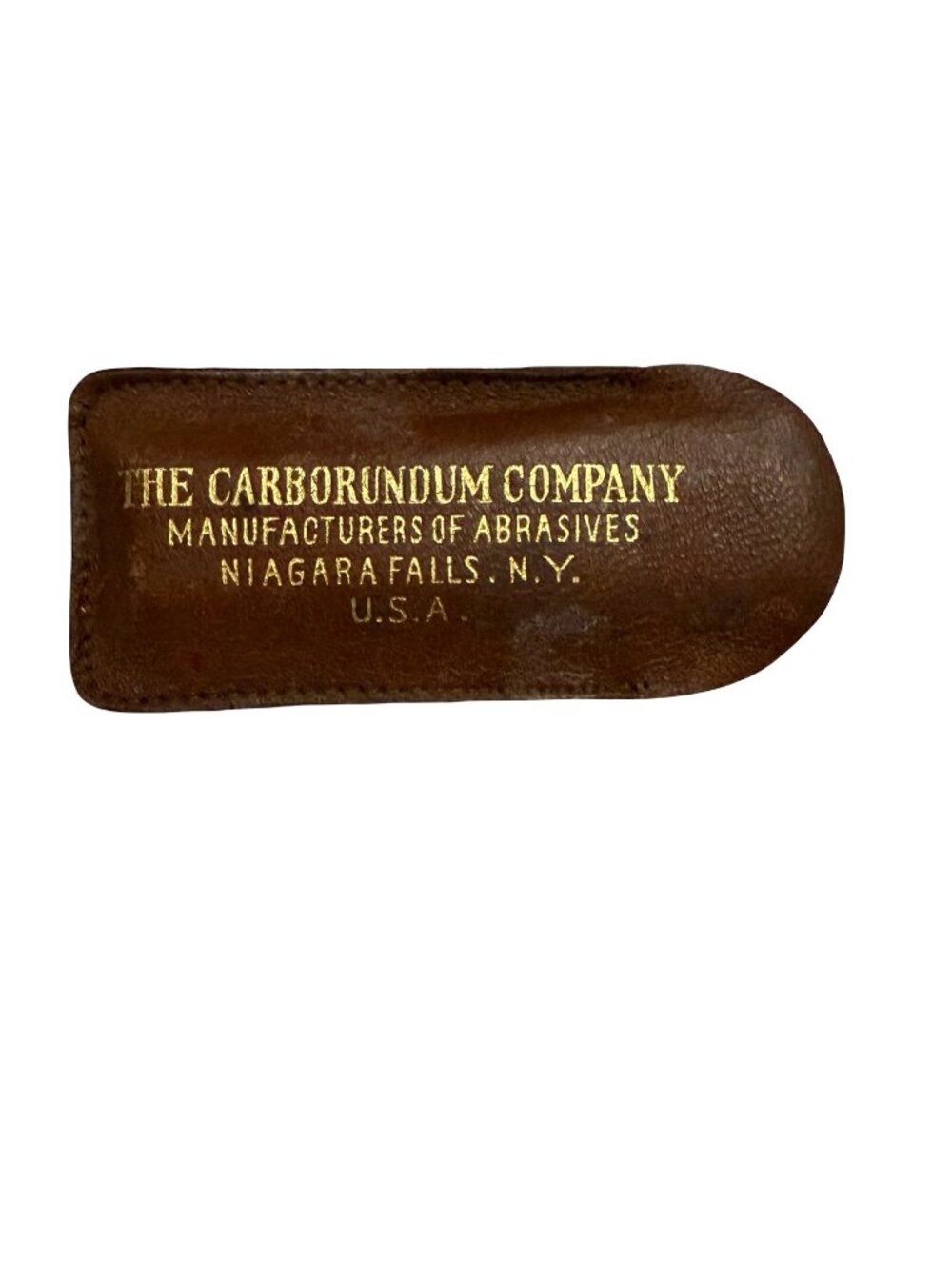 Antique Carborundum Company Pocket Hone Sharpening Stone Leather Case Niagara Fa